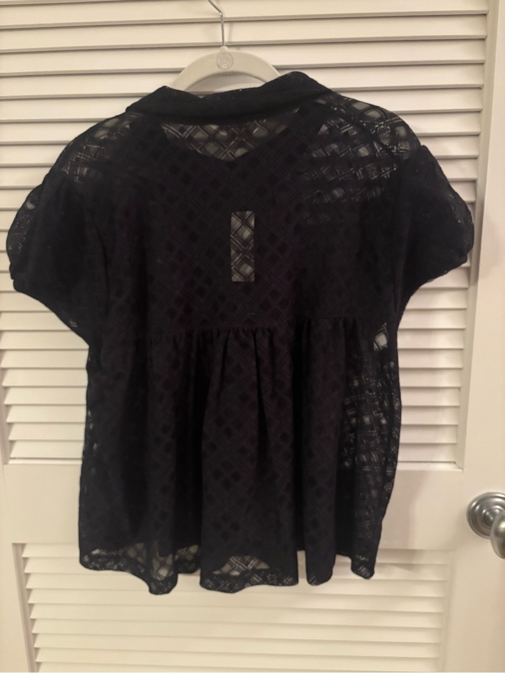 Maeve Black Lace Button-Front Short-Sleeve Blouse - Picture 6 of 6